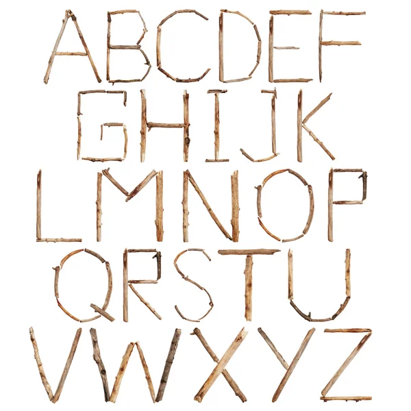 Alphabet set from sticks — Stock Photo, Image