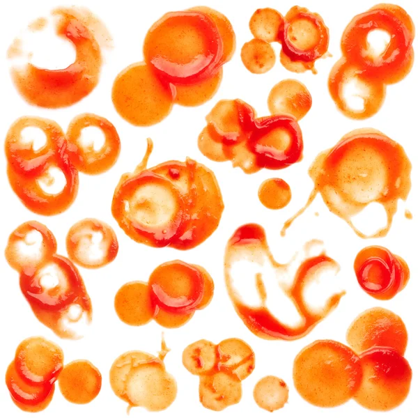 Set of ketchup blots — Stock Photo, Image