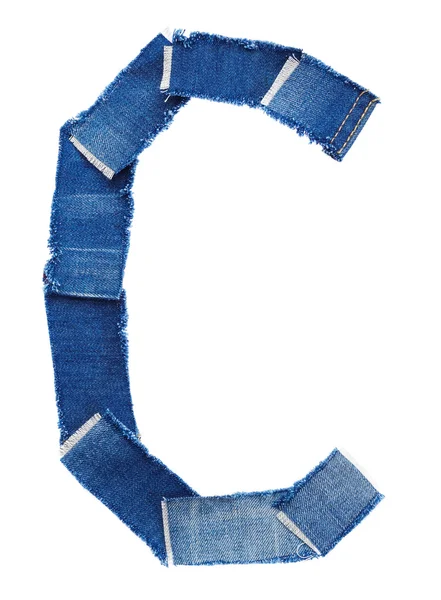 Alphabet aus Jeansstoff. Buchstabe c — Stockfoto