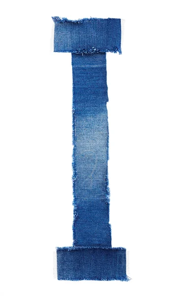 Алфавит из джинсовой ткани. Письмо I — стоковое фото