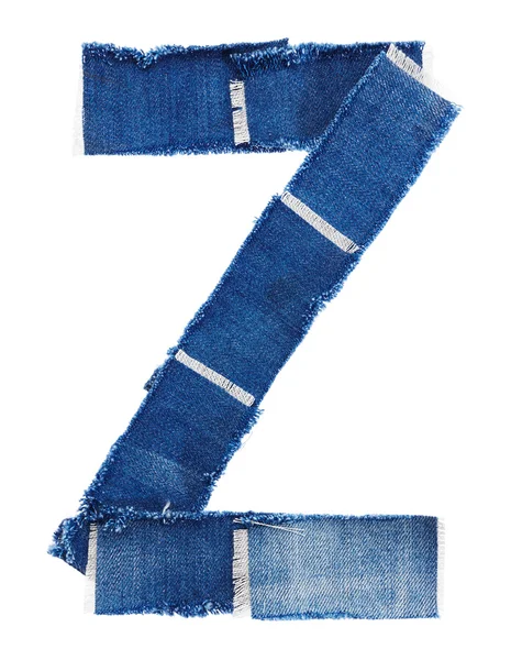 Алфавит из джинсовой ткани. Буква Z — стоковое фото