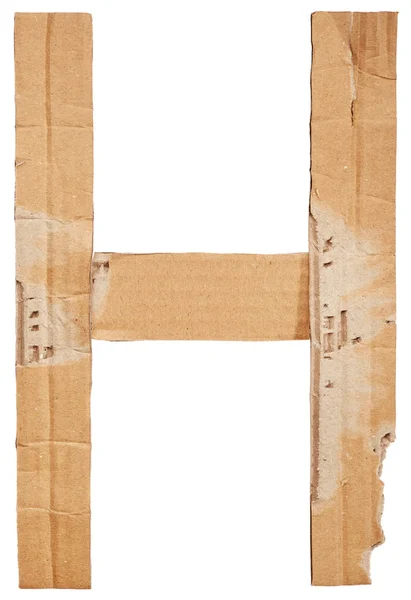 Alphabet of cardboard. Letter H — Zdjęcie stockowe