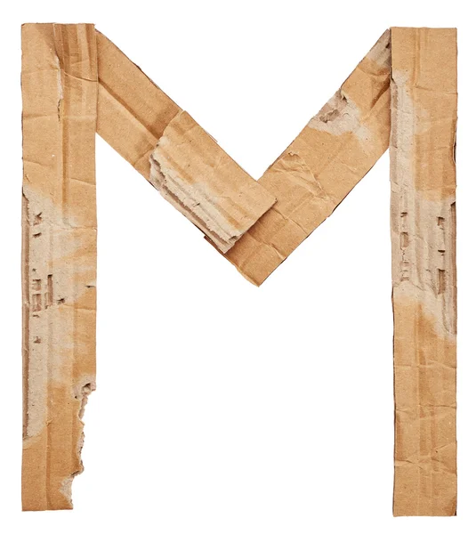 Alphabet of cardboard. Letter M — Stock Photo, Image