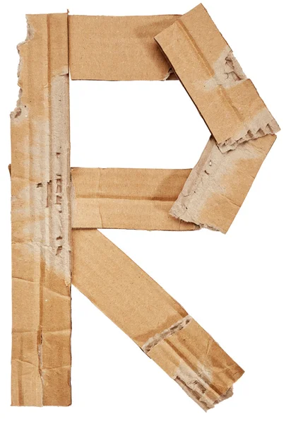 Alphabet aus Pappe. Buchstabe r — Stockfoto