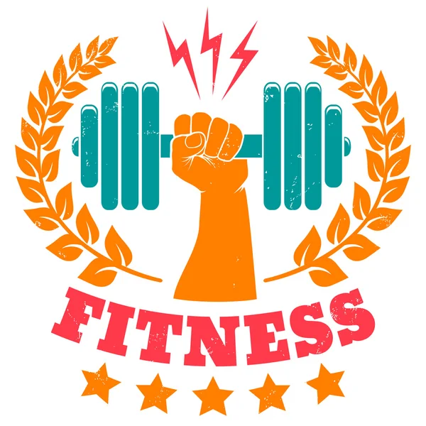 Винтажный логотип для фитнес-клуба — стоковый вектор