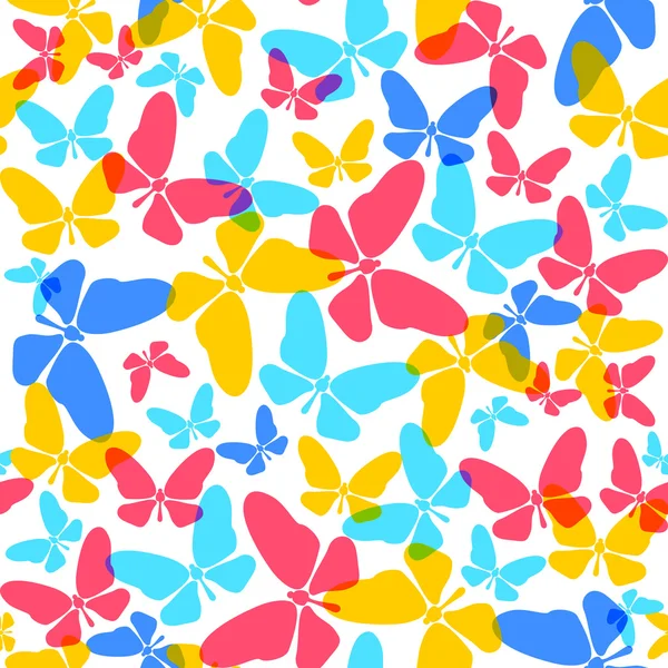 Πολύχρωμες πεταλούδες μοτίβο — Διανυσματικό Αρχείο