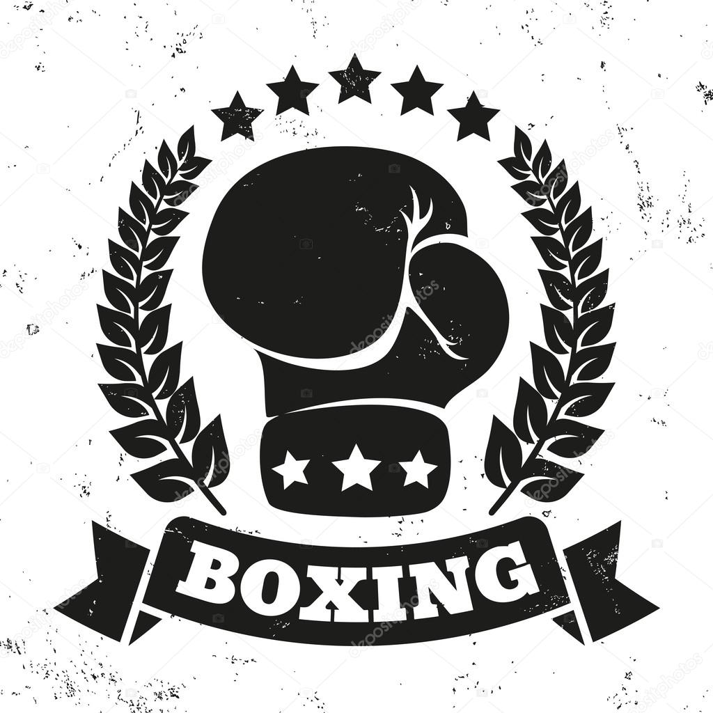 Vintage logo for a boxing on grunge background