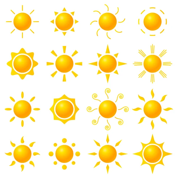 太陽のベクトルを設定 — ストックベクタ
