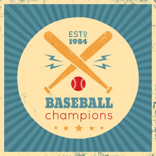 Affiche avec logo pour baseball — Image vectorielle