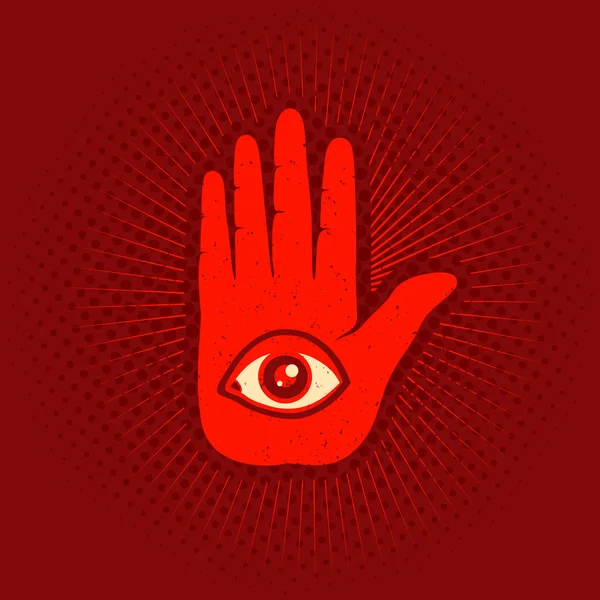 Ręka i oko — Wektor stockowy