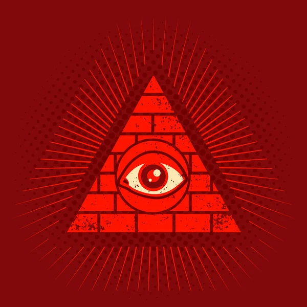 Pyramid and eye — Stock Vector