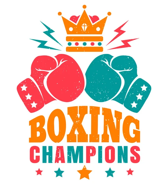 Logotipo do vintage para boxe — Vetor de Stock