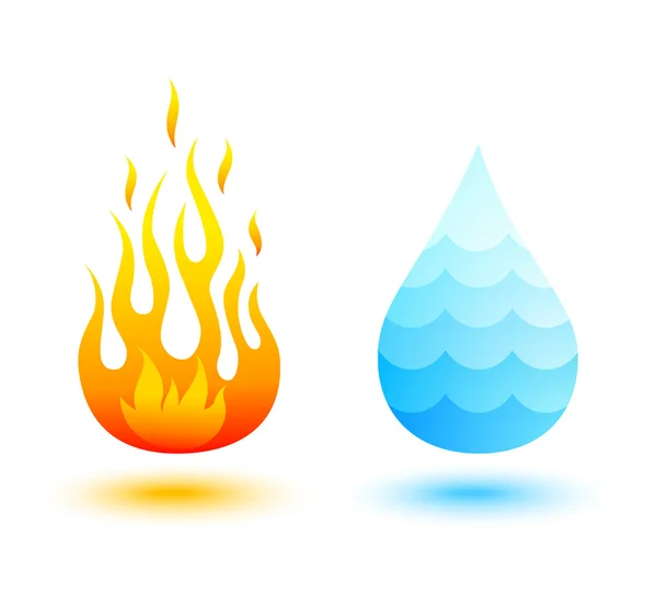 Tűz és víz — Stock Vector