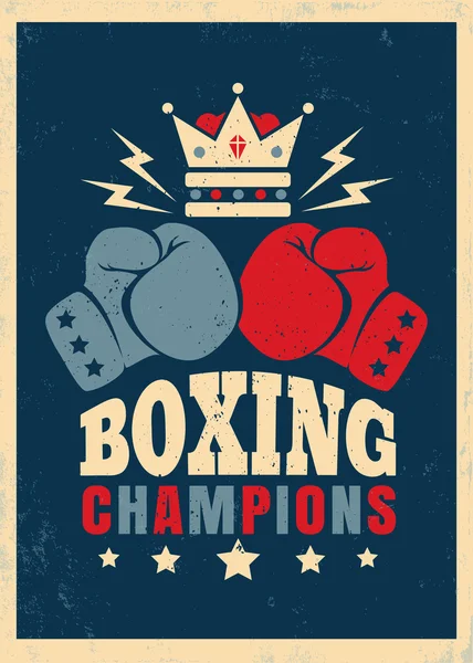 Boxing retro poster — Stock Vector