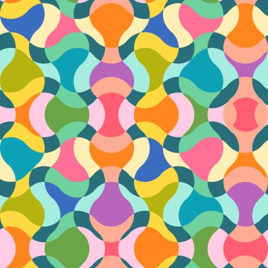 Vector vintage dikişsiz soyut saykodelik desen. Tatiller için vektör deseni eski moda. Retro soyut saykodelik doku.