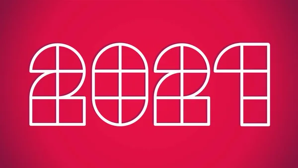 Affiche Vectorielle Avec 2021 Sur Fond Rouge Pour Noël Nouvel — Image vectorielle
