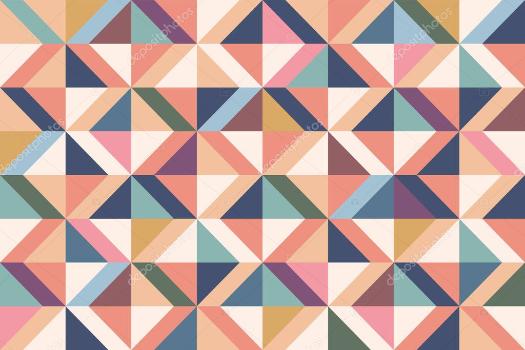 Vector geometric seamless art deco pattern. Geometric abstract pattern with colorful rhombuses.