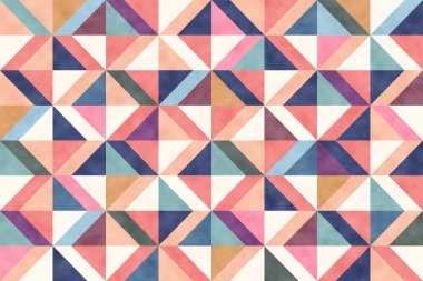 Geometrik dikişsiz sanat deco modeli. Renkli eşkenar dörtgenlere sahip geometrik soyut desen.