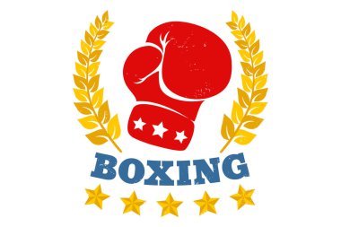 Eldivenli bir boks için vintage logo. Boks için klasik logo.