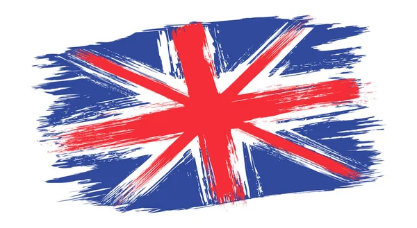 Vector Vintage British Flag Drawing Old Flag Grunge Style — Stock Vector