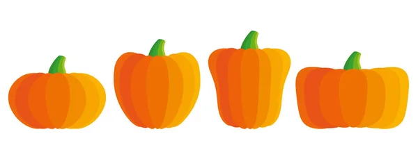 Vector Hat Kürbissymbole Für Halloween Flachem Stil Gesetzt Vektorillustration Von — Stockvektor