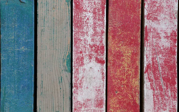 Old Wooden Texture Grunge Blue Red Paints Wood Texture Vintage — Stock Photo, Image