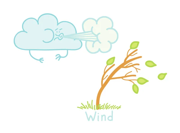 Güçlü rüzgar — Stok Vektör