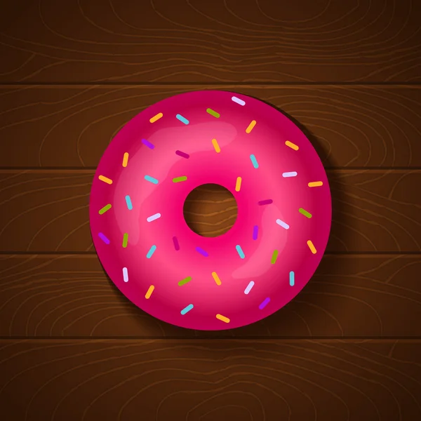 Roze donut — Stockvector