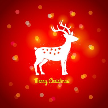 kırmızı zemin üzerine geyik