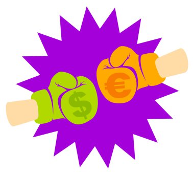 Fighting currencies clipart