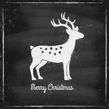 Tebeşir tahtası üzerinde geyik