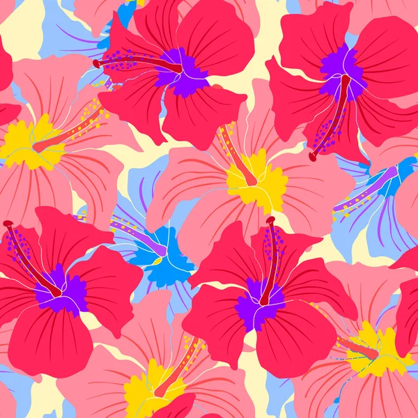 PATTERN MED HIBISCUS – Stock-vektor