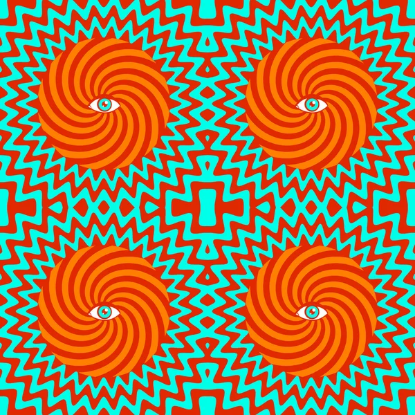 Hypnotic retro seamless pattern — Stock Vector