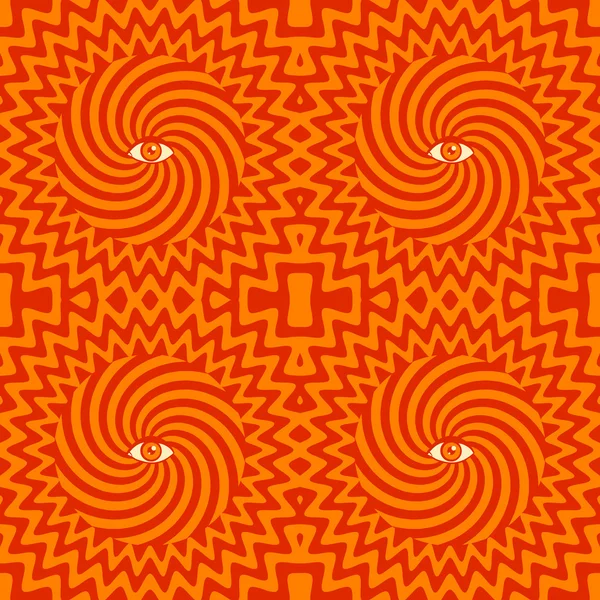 Hypnotic retro seamless pattern — Stock Vector