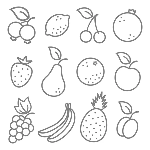 Icone di frutta — Vettoriale Stock