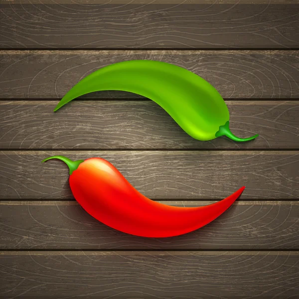 Két chili paprika — Stock Vector