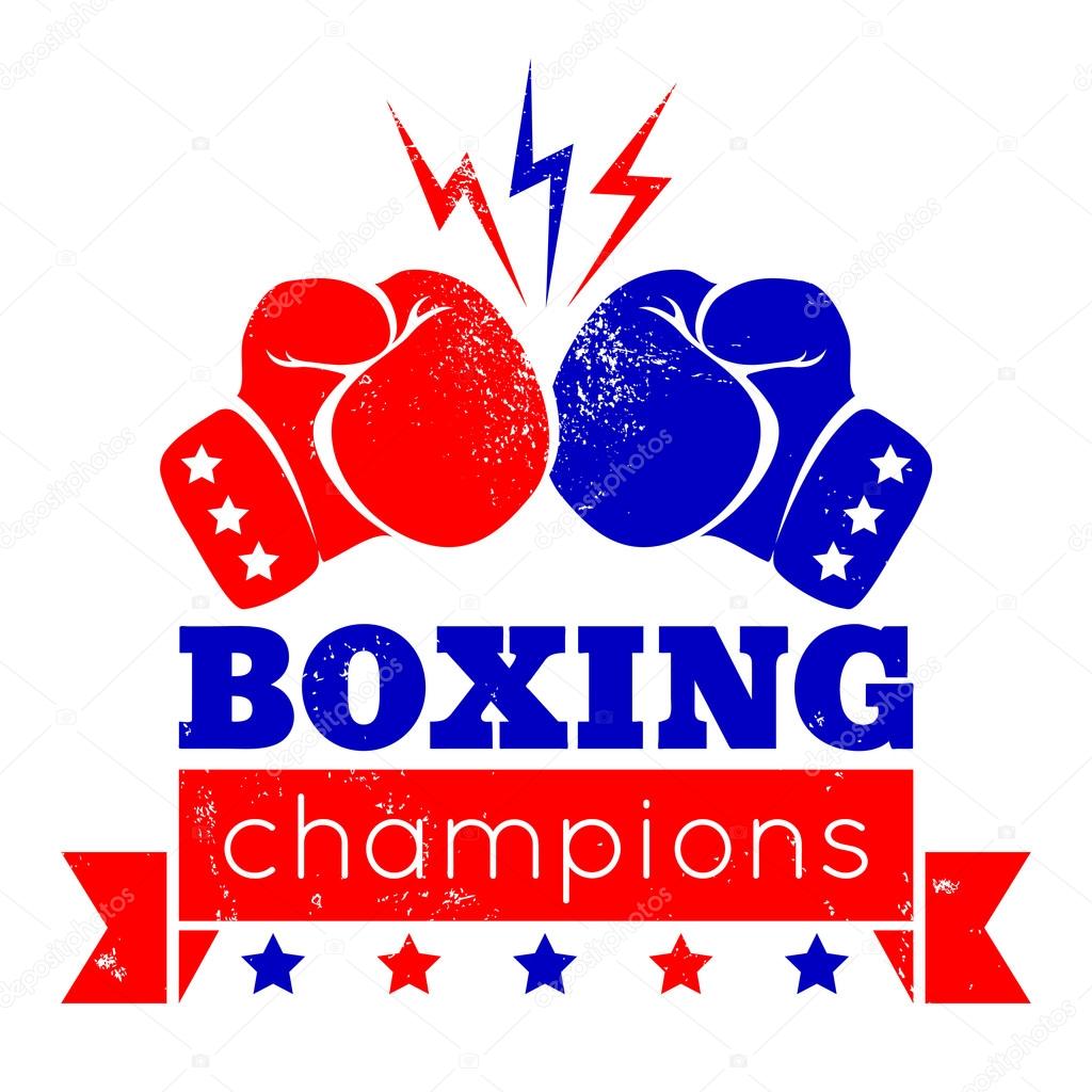 Vintage logo for a boxing on grunge background