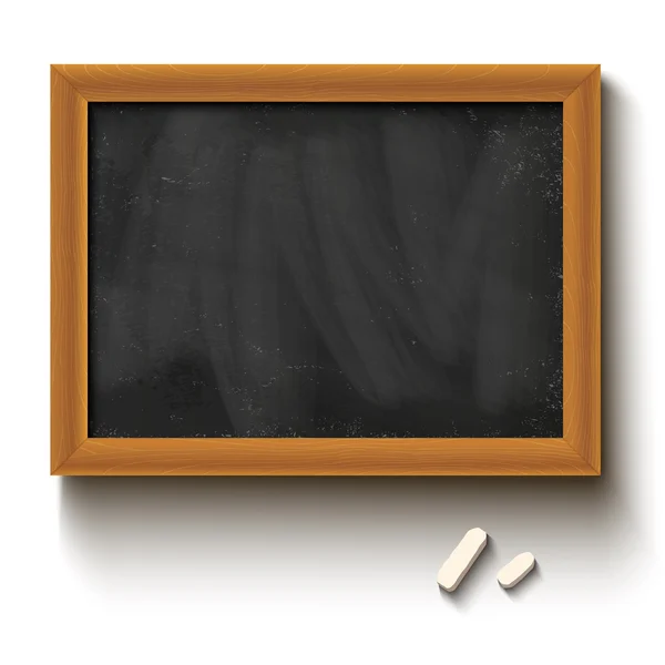 Chalkboard and chalks — Stock Vector