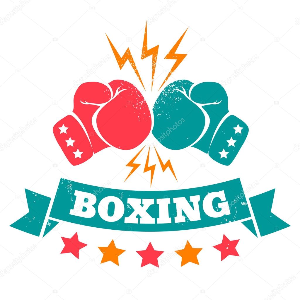Vintage logo for a boxing on grunge background