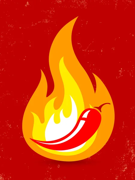 Piment dans le feu — Image vectorielle