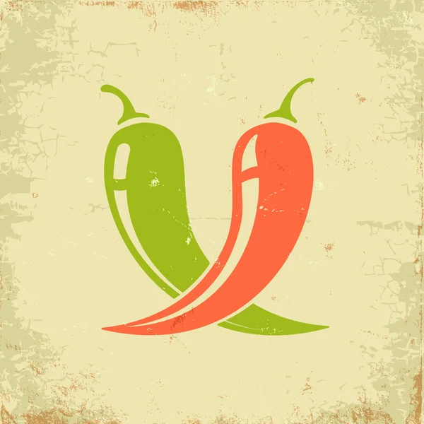 Twee chilipepertjes — Stockvector