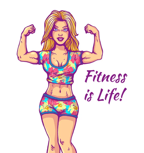 Chica de fitness — Vector de stock