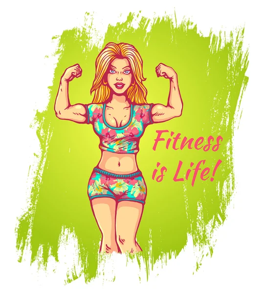 Chica de fitness — Vector de stock