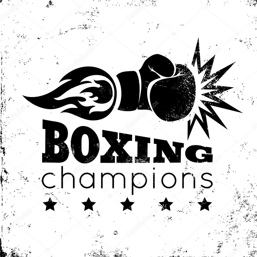 Vintage logo for a boxing on grunge background