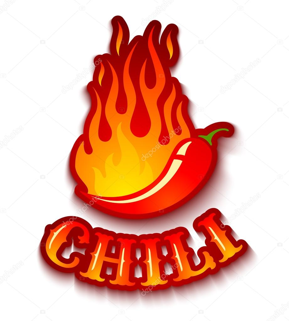 chili pepper in fire