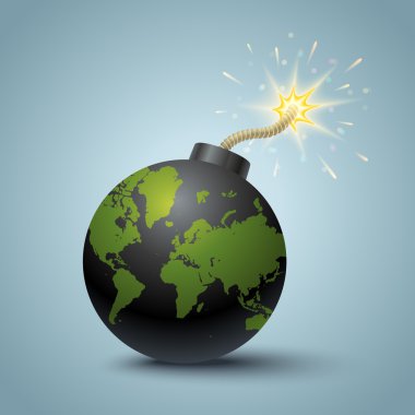 bomb with World map clipart