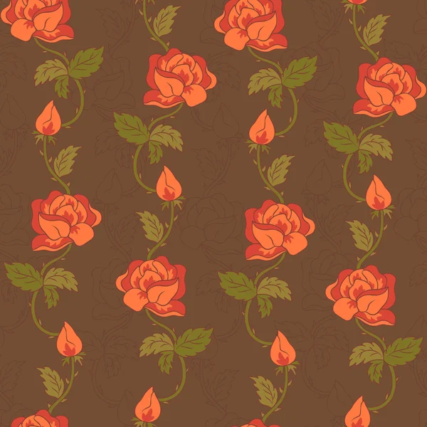Patrón con rosas rojas — Archivo Imágenes Vectoriales