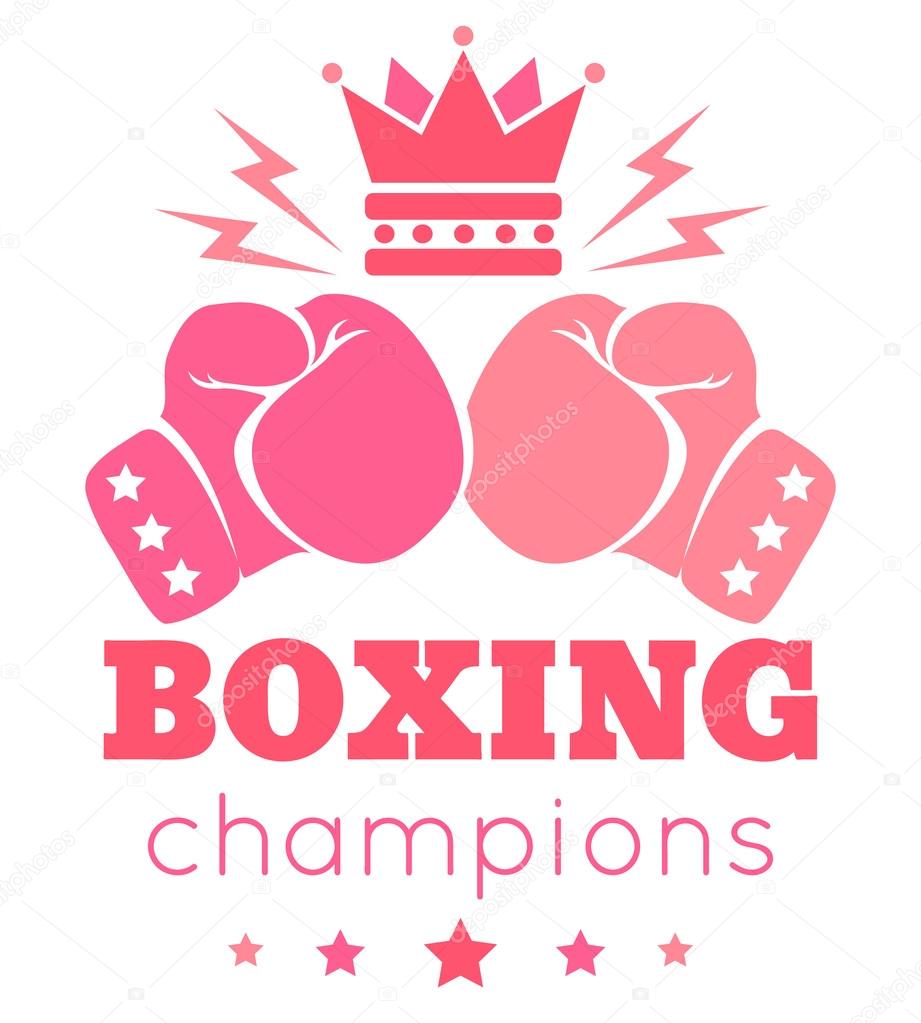 Vintage vector logo for a women's boxing