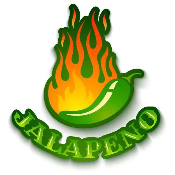 Jalapeno pimenta no fogo — Vetor de Stock