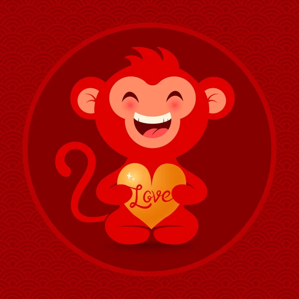 Μαϊμού με καρδιά — Διανυσματικό Αρχείο